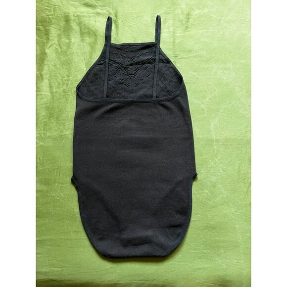 FREE PEOPLE INTIMATELY SEAMLESS SOLSITICE BODYSUIT BLACK, LACE TOP, BOHO, FEMINI - Picture 8 of 10